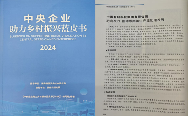 中国有研助力乡村振兴优秀案例入选《中央企业助力乡村振兴蓝皮书（2024）》